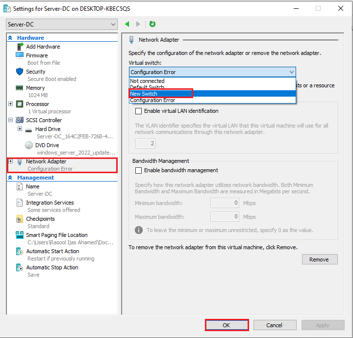 Solution The Application encountered an error while attempting to chang the state